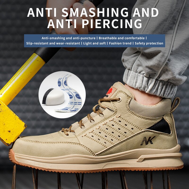 Men's Steel Toe Safety Shoes Manufacturer - Anti Puncture Microfiber Upper Shoelaces Mesh Lining Good Quality