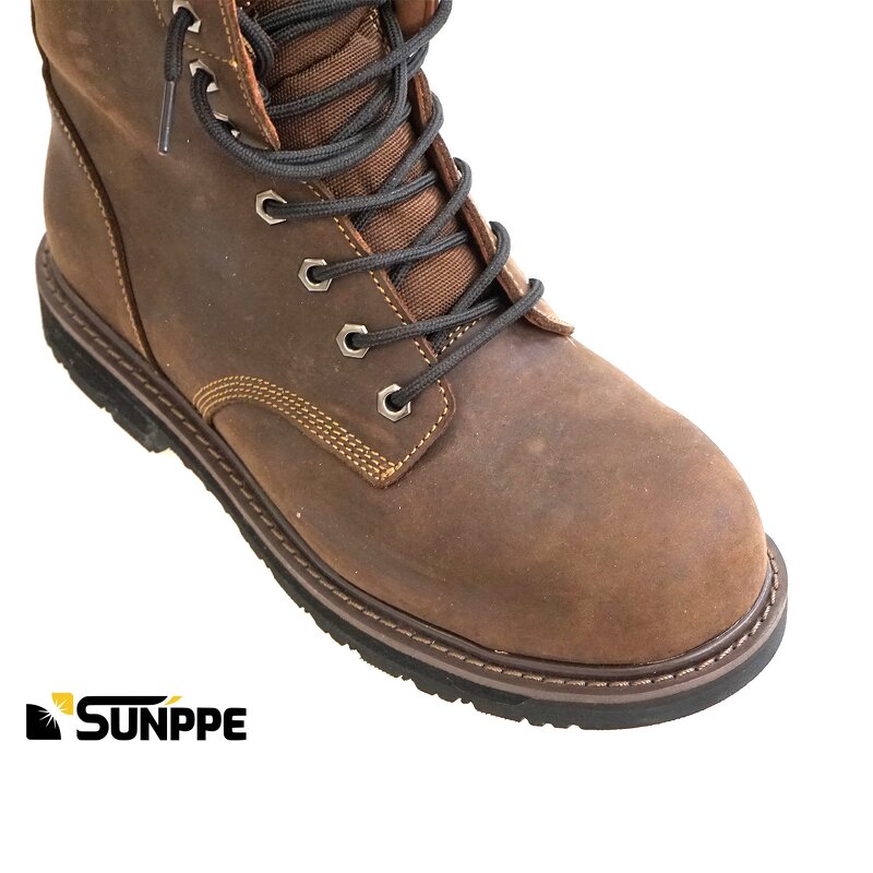 EN20345 Safety Boots Manufacturer - Custom Crazy Horse Leather Half Knee Cowboy Steel Toe Good Welt Year for Mining Oil Field