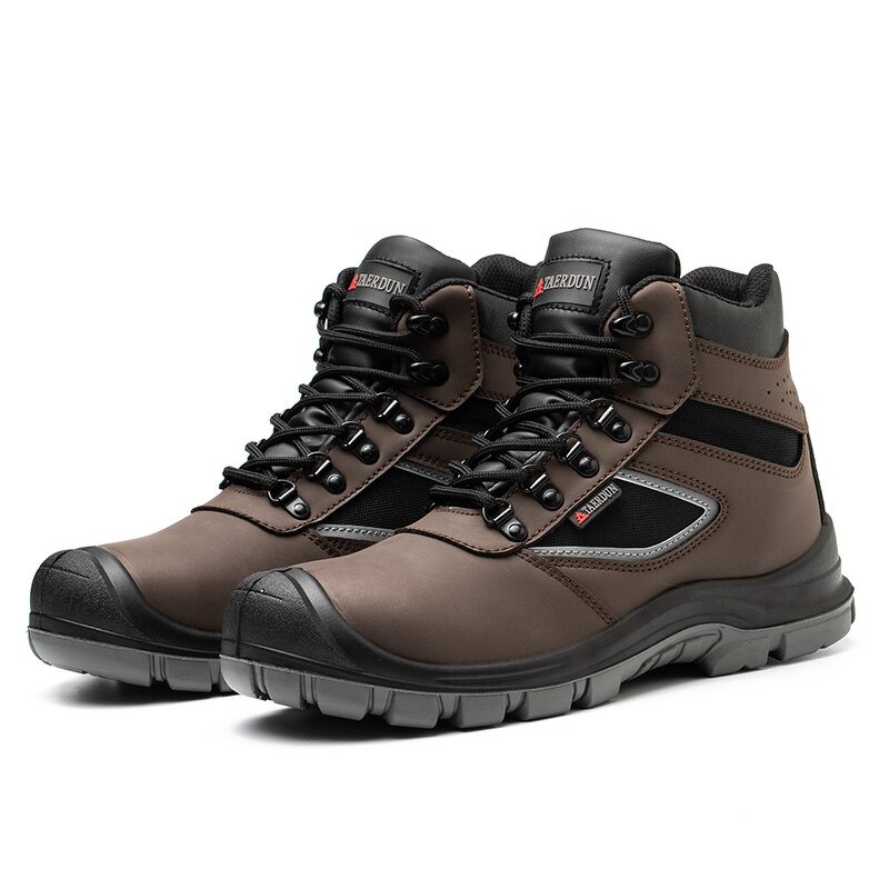 Men's Industrial Safety Shoes Manufacturer - ZP Waterproof Leather Dual Density PU Sole Breathable Black Steel Toe Fashion