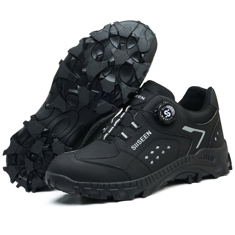 Men's Casual Safety Shoes Manufacturer - Lightweight Steel Toe Stylish Breathable Comfortable Microfiber Upper Metal Custom Logo