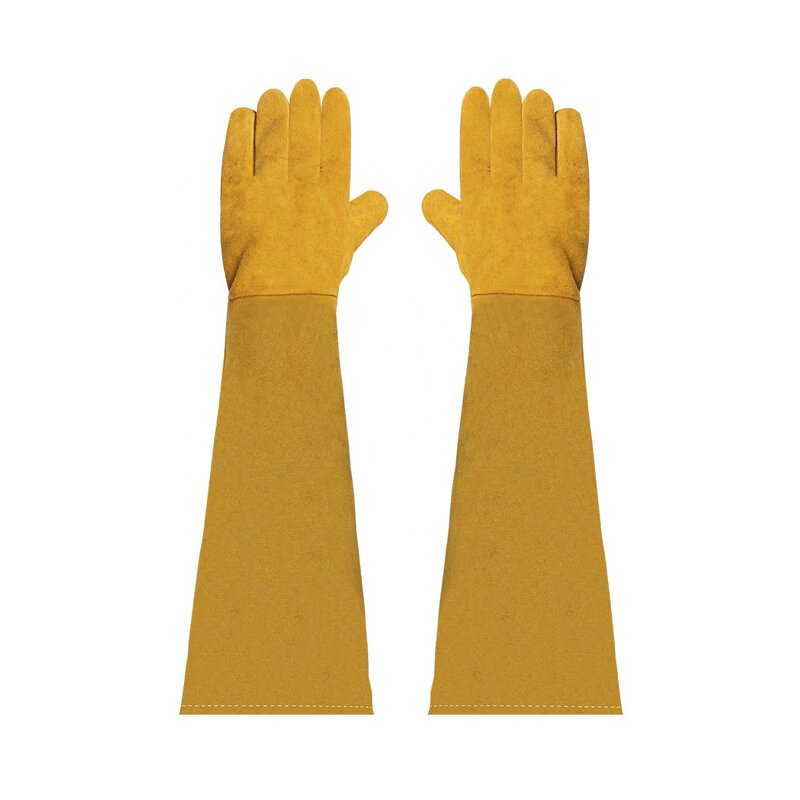 Welding Gloves Manufacturer - Tig Yellow Resistant Cowhide Short Electric Labor Fwelding with Anti-Slip Feature Red Yellow