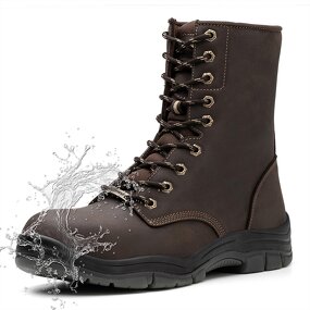 EN20345 Safety Boots Manufacturer - Custom Crazy Horse Leather S3 Steel Toe Long Lasting for Mining Oil Field Worker in Summer Autumn
