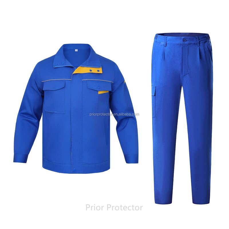 Construction Work Uniform Manufacturer - 80/20 TC Cotton Breathable PPE Sets Knee-Length Design for Safety
