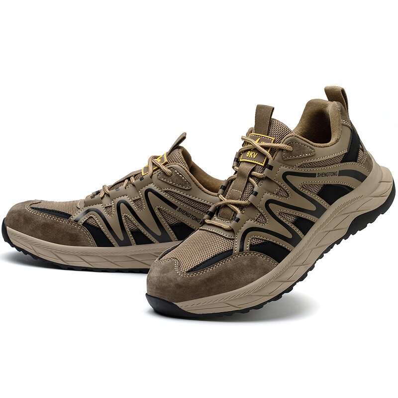 Plastic Toe Safety Shoes Manufacturer - High Quality Color Anti Puncture Ergonomic Microfiber Upper MD Rubber Outsole Mesh Lining