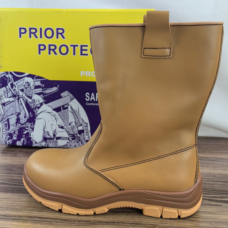Men's Safety Boots Manufacturer - Popular High Cut Top Layer Genuine Leather Work New Fashion Industrial Construction