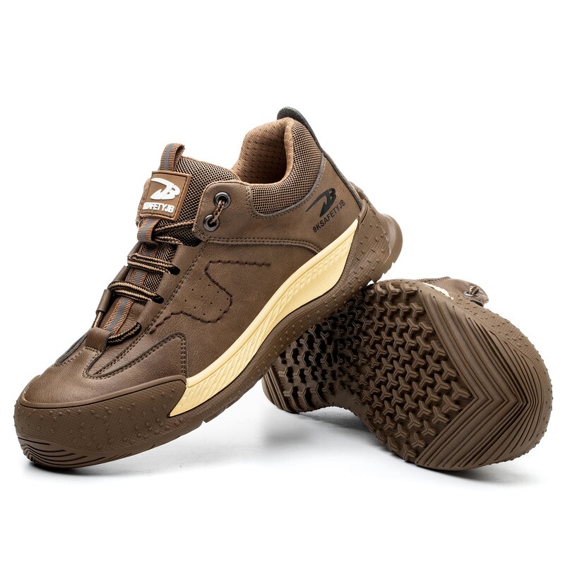 Men's Security Boots Manufacturer - Anti-Static Leather Construction Lightweight Armored Rigger Brown Plastic Toe Winter Suitable