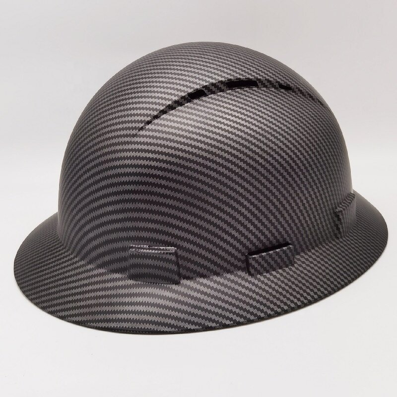 Construction Hard Hat Manufacturer - ANSI Light Weight Carbon Fiber Print HDPE Reinforced Industrial Safety Helmet with Splash Guard Styles