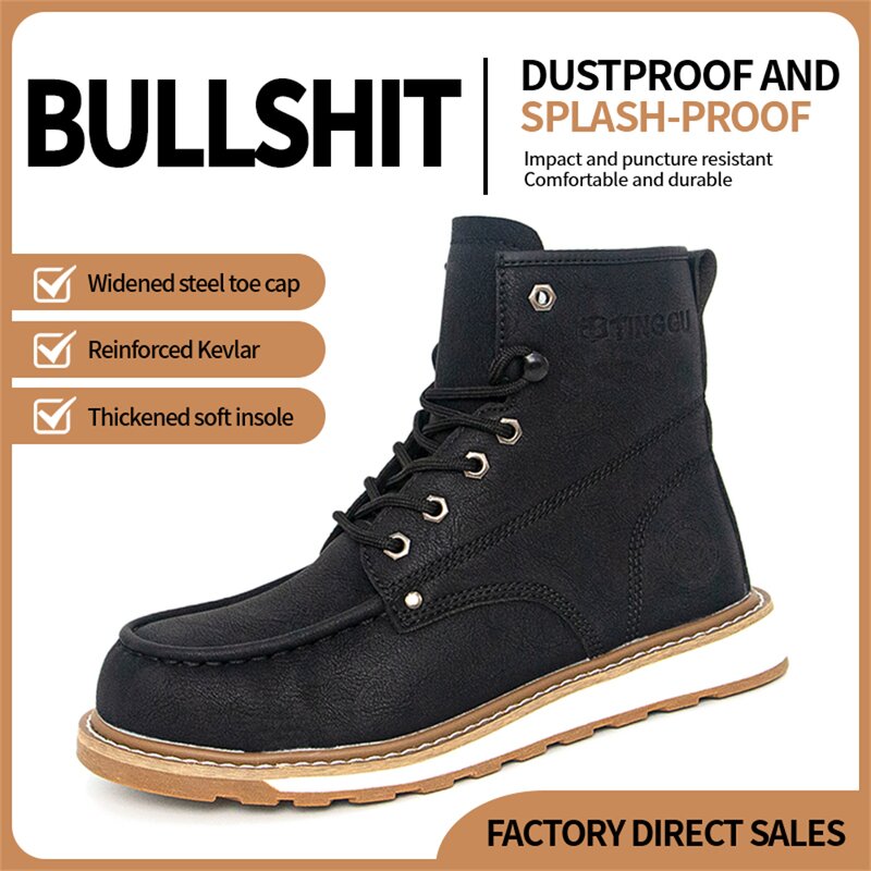 Men's Safety Shoes Manufacturer - Microfiber Leather High Neck Rubber Sole Woodland Custom Logo OEM