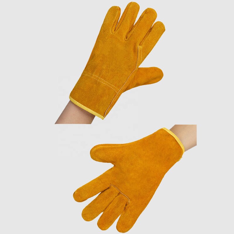 Welding Gloves Manufacturer - Industrial Work Safety Pink Red Full Leather Cowhide Anti-Slip Tig for Hand Protection Export Grade