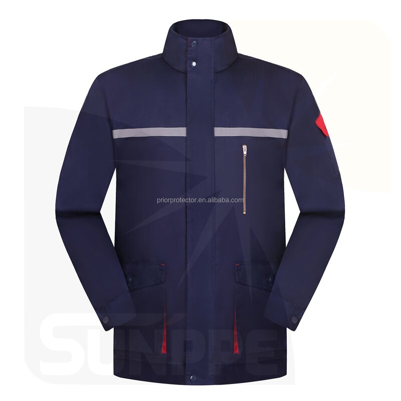 Winter Work Clothes Manufacturer - Custom Logo for Women & Men Navy Red Polyester with Cotton Lining Thick and Warm Uniforms