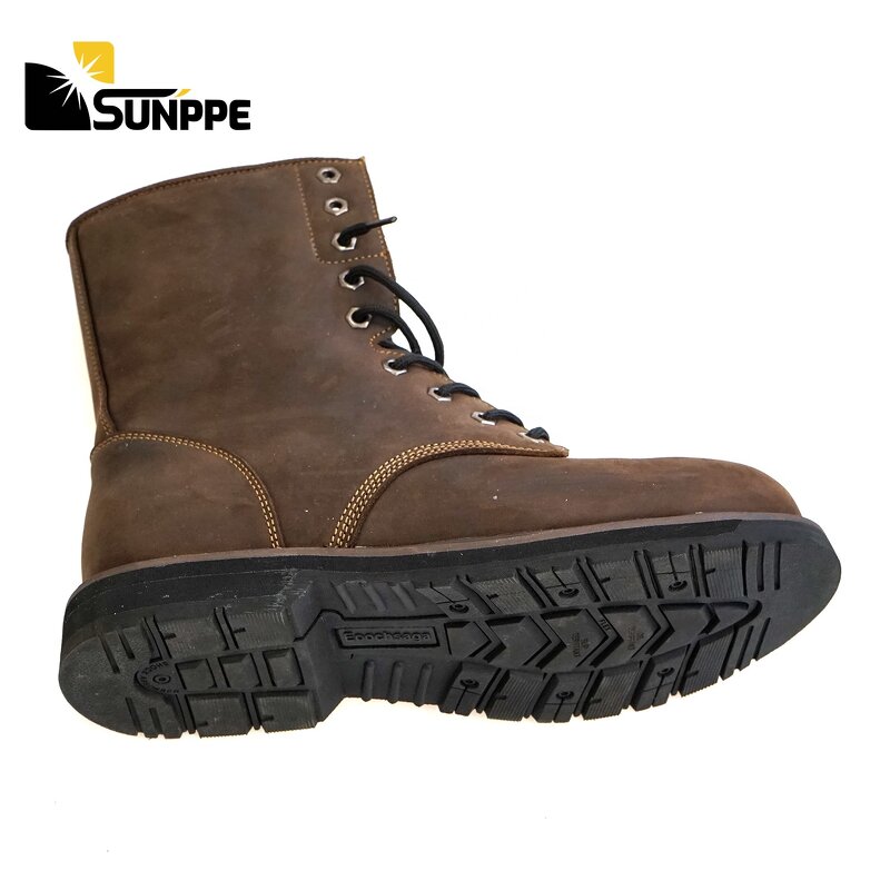 EN20345 Safety Boots Manufacturer - Custom Crazy Horse Leather Half Knee Cowboy Steel Toe Good Welt Year for Mining Oil Field