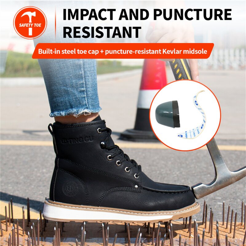 Men's Safety Shoes Manufacturer - Microfiber Leather High Neck Rubber Sole Woodland Custom Logo OEM