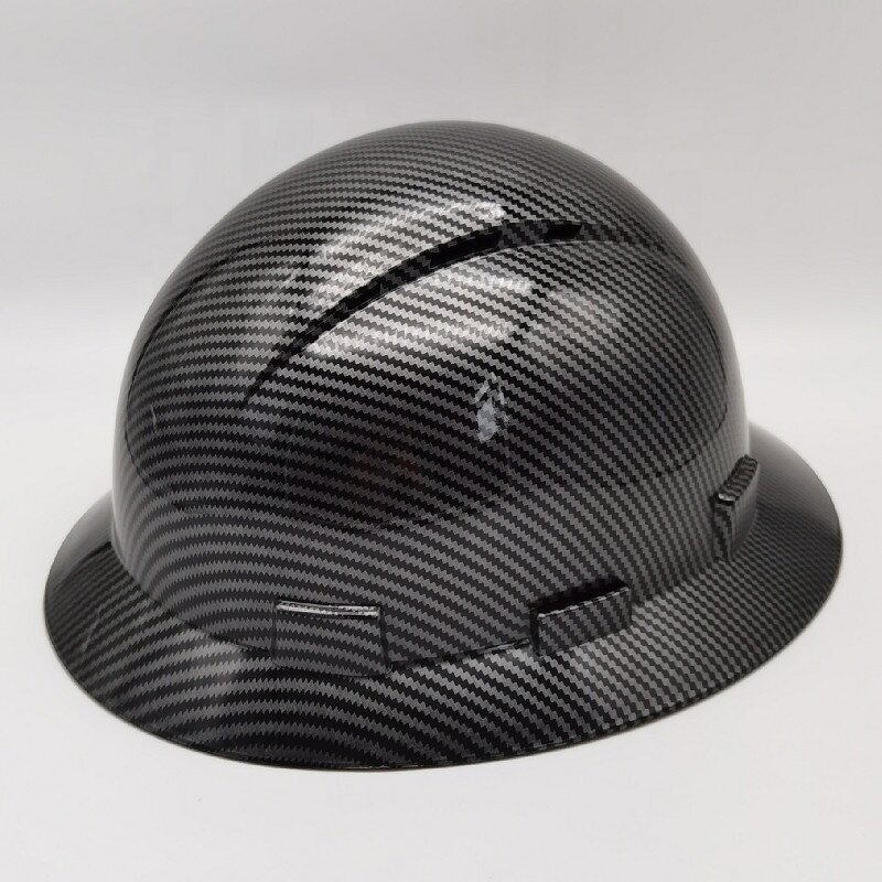 Construction Hard Hat Manufacturer - ANSI Light Weight Carbon Fiber Print HDPE Reinforced Industrial Safety Helmet with Splash Guard Styles