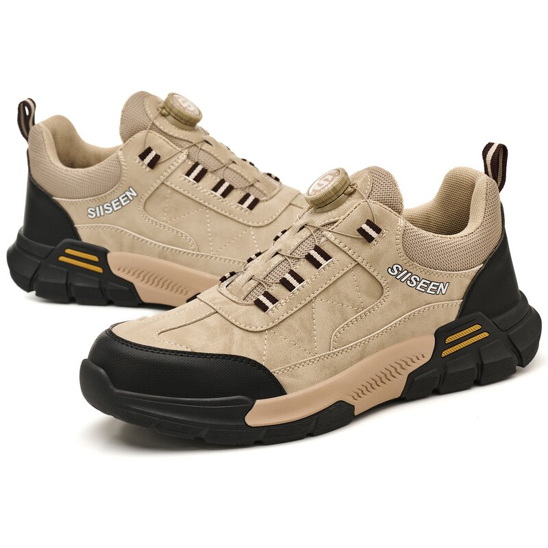 Safety Shoes Manufacturer - Rubber Sole Anti-slip Lightweight Quick Lacing Sneaker for Men Women Engineers