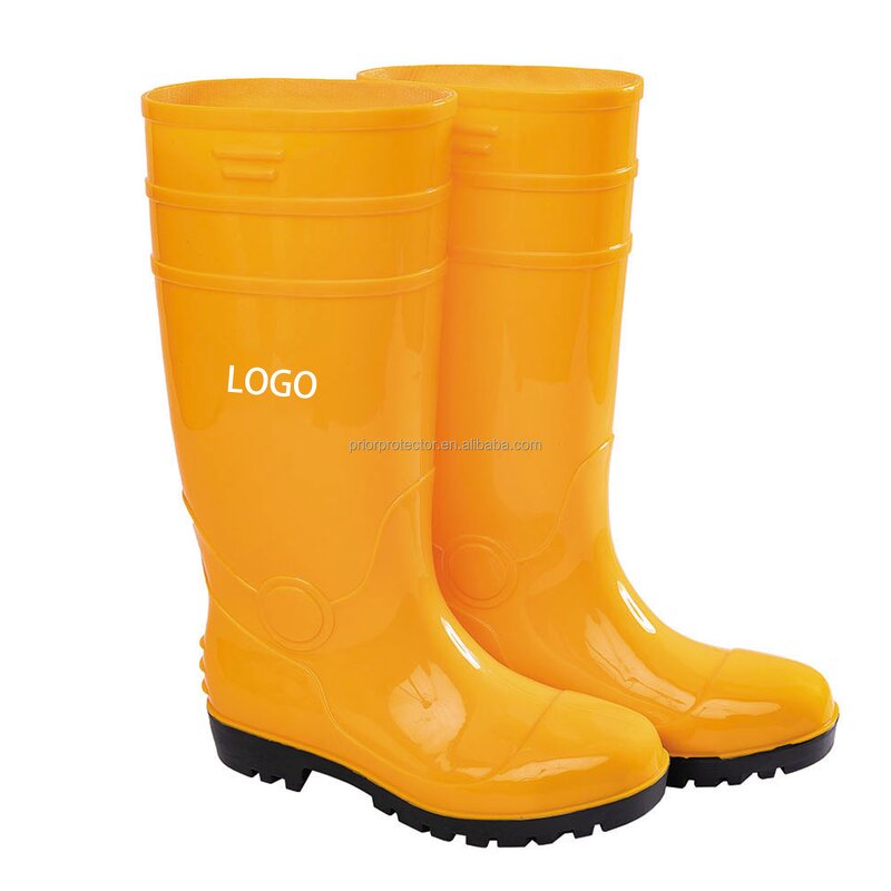 Men's Rain Boots Manufacturer - Steel Toe Mid-Plate High Quality PVC Insole Non-Slip for Outdoor Work & Garden Use