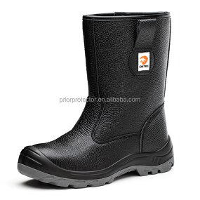 Men's Industrial Safety Boots Manufacturer - Dropship Heavy Duty Dual Density PU Sole Breathable High Cut Black Steel Toe Price Fashion