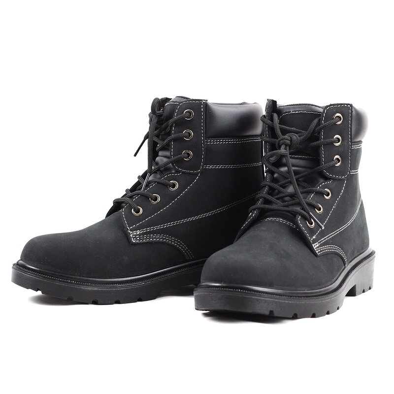 Unisex S3 Safety Shoes Manufacturer - SunPPE Black Mid Cut CE Construction Steel Toe Acid Oil Waterproof Anti-Slip Factory Use for Summer