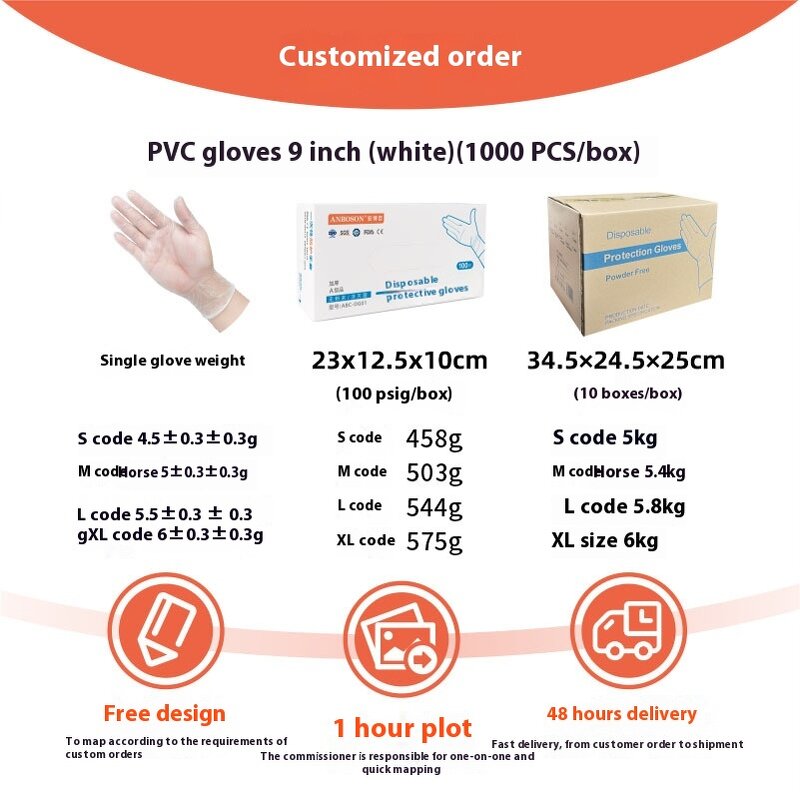 PVC Rubber Gloves Manufacturer - Wholesale SUNPPE Brand Black Disposable Neutral English Food Grade Thickened Durable Anti-Slip for Household