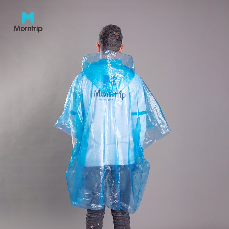 Disposable Rain Poncho Manufacturer - Morntrip Adult Practical Black 100% LDPE Bike