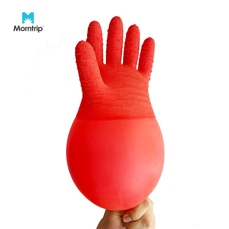 Long Sleeve PVC Glove Manufacturer - Wholesale Cheap Red Acid Oil Chemical Resistant Double Dip Grip Safety Work