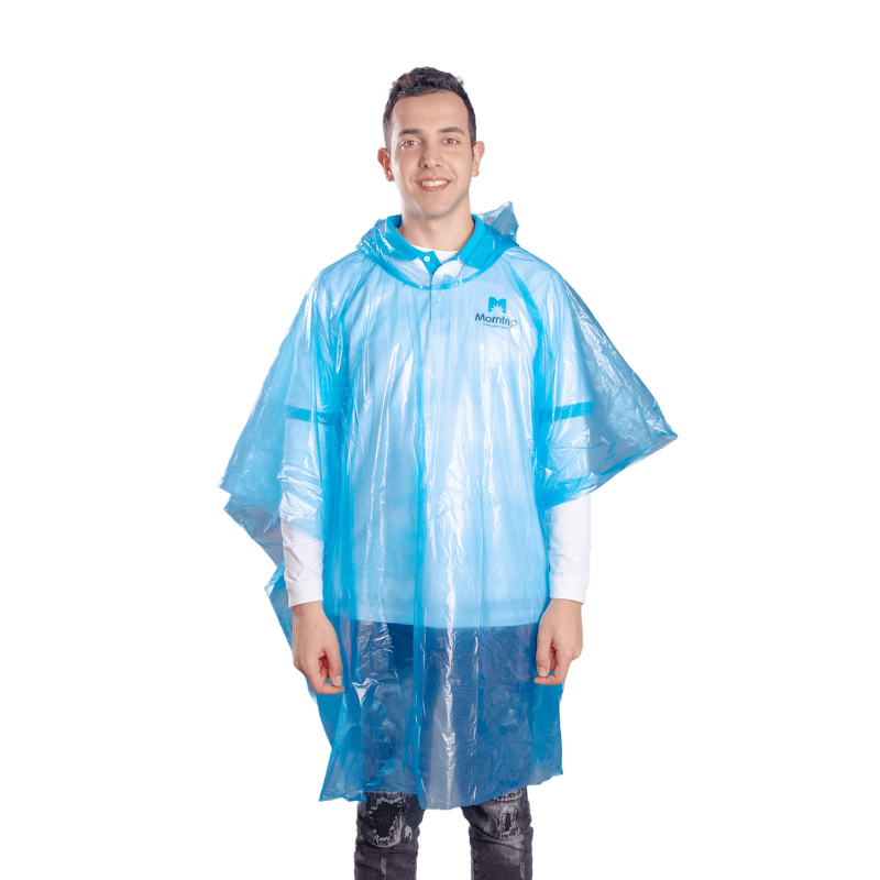 Disposable Rain Poncho Manufacturer - Promotional Custom Logo Printed Clear Waterproof PE PEVA Biodegradable