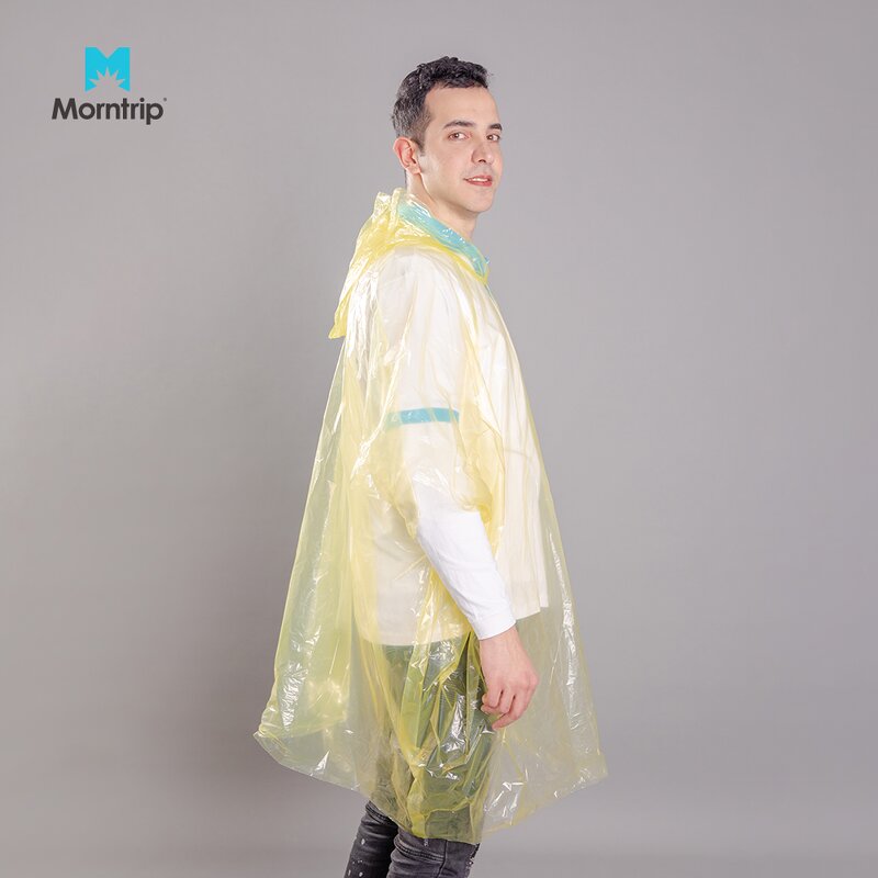 Disposable Rain Poncho Manufacturer - Morntrip Adult Practical Black 100% LDPE Bike