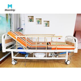 Medical Hospital Bed Manufacturer - 5 Function Manual with Toilet Hole
