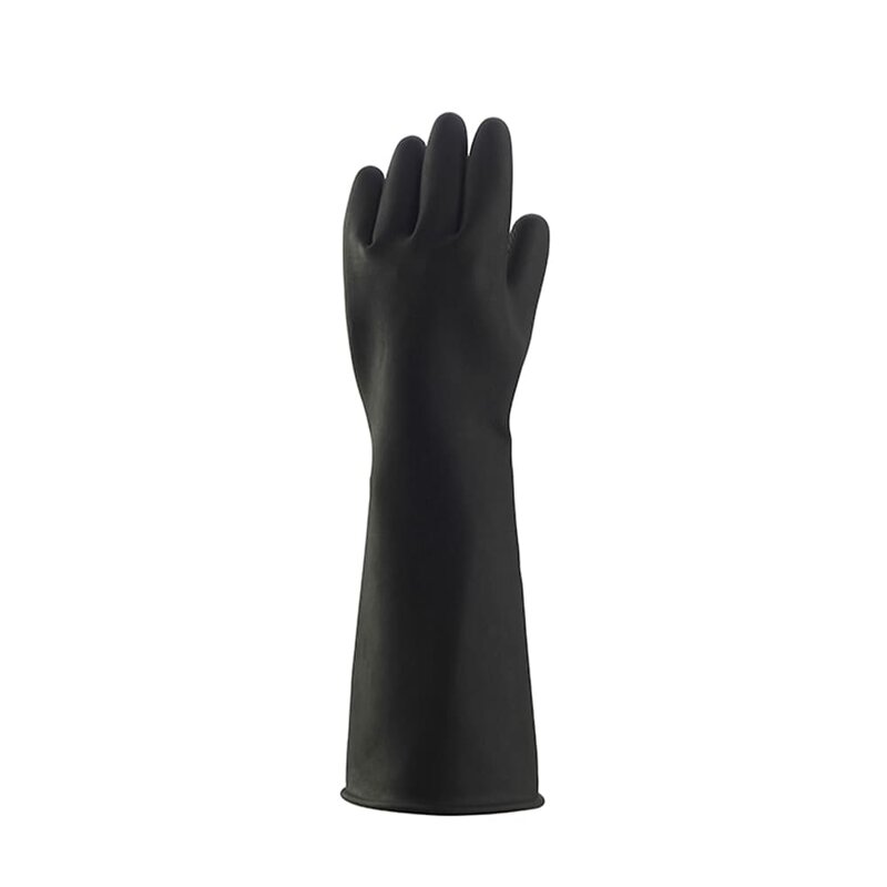 Rubber Gloves Manufacturer - Black Heavy Duty Acid Alkali Resistant Chemical for Industry Labor Protective