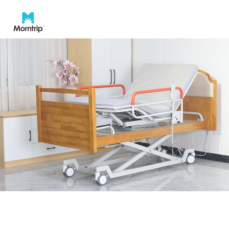 Patient Care Bed Manufacturer - Household Fowler's Bed Style Solid Wood Multi Function Back Lift Remote Control