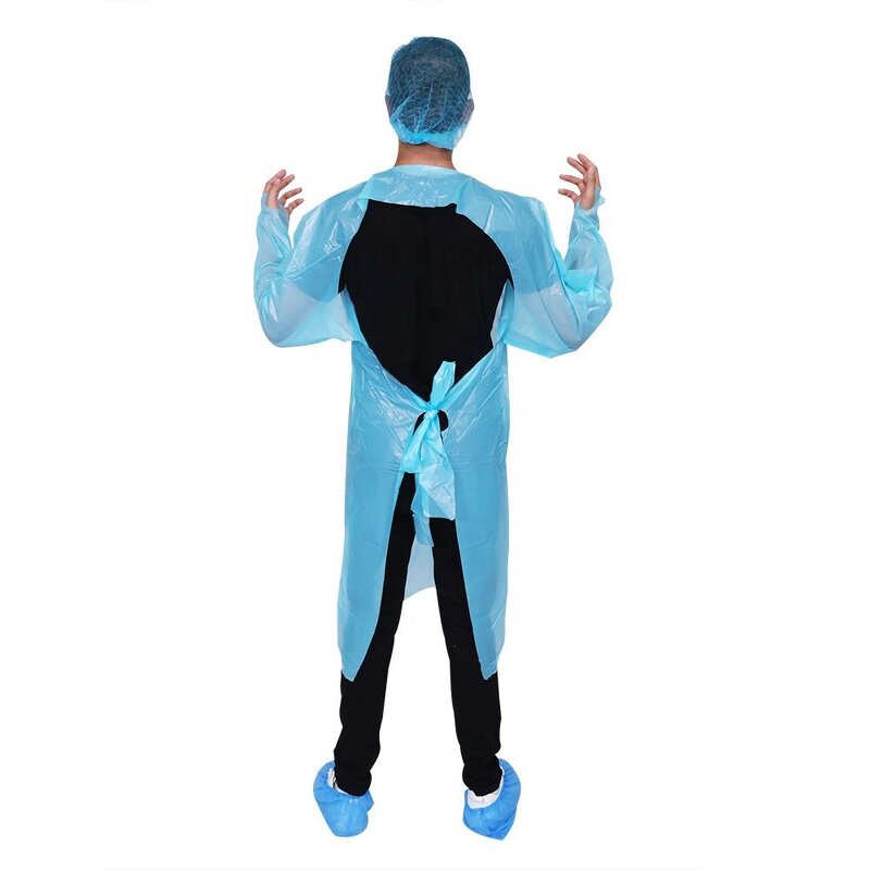 Disposable Apron Manufacturer - Factory Cheap CPE with Waterproof Sleeves Plastic with Thumb Loop for Hospital
