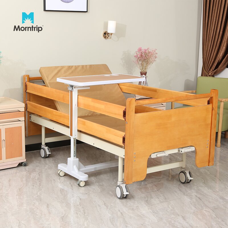 Nursing Bed Manufacturer - Hot Two Crank Manual Wooden Headboard for Bedridden Patient Home Care