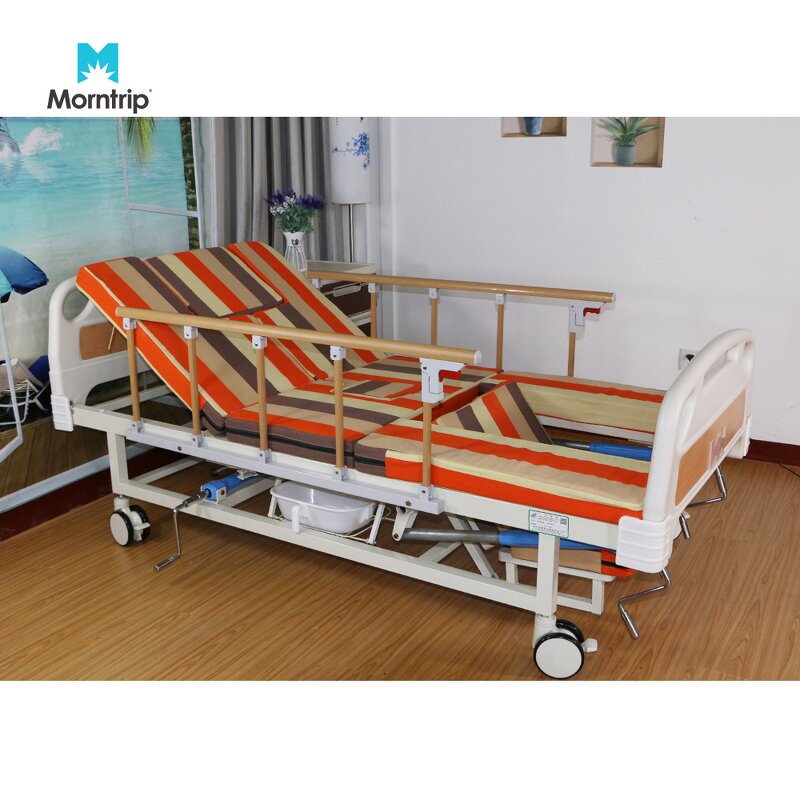 Medical Hospital Bed Manufacturer - Factory Custom Wholesale 4 Crank Manual Adjustable 5 Functions with Toilet