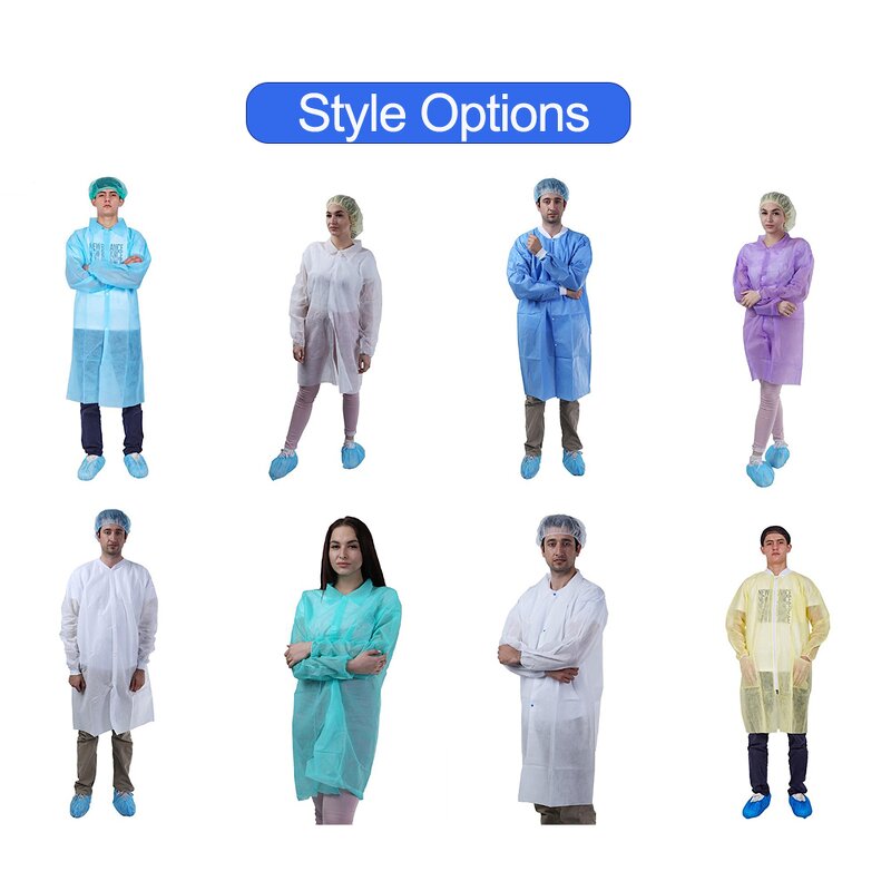 Disposable Lab Coats Manufacturer - Low Price Unisex Breathable Dustproof 20-50gsm Polypropylene Non Woven with CE ISO