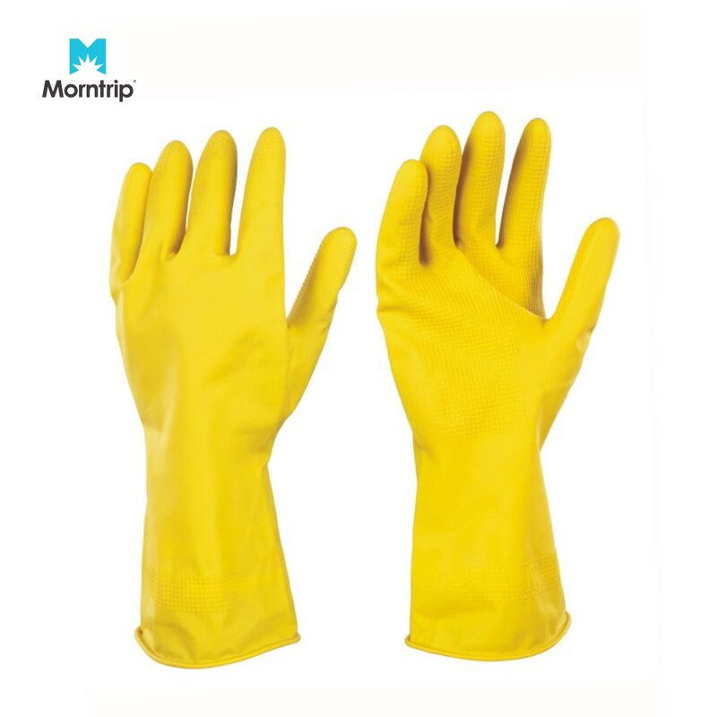 Rubber Latex Gloves Manufacturer - Best Quality Household Kitchen Cleaning Dishwashing Long Yellow