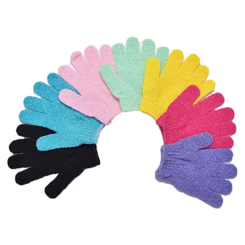 Exfoliating Gloves Manufacturer - Wholesale Nylon Five Fingers Mitt Dead Skin Remover Body Scrubber Shower