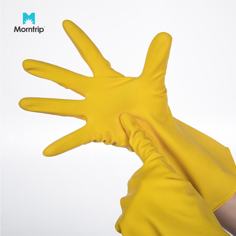 Rubber Latex Gloves Manufacturer - Best Quality Household Kitchen Cleaning Dishwashing Long Yellow