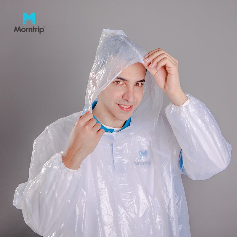 Plastic Rainwear Manufacturer - Hoods Sleeves Reusable Rain Gear Jacket Lightweight Outdoor Poncho Waterproof