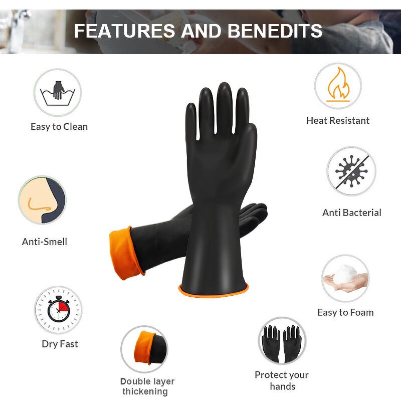 Latex Gloves Manufacturer - EN388 Thickened Industrial Plastic Acid Alkali Resistant Rubber