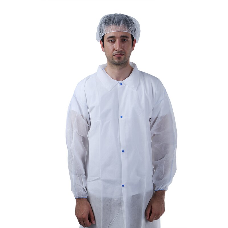 Disposable Lab Coats Manufacturer - Premium Quality Laboratory Clothes Non Woven Waterproof with Buttons