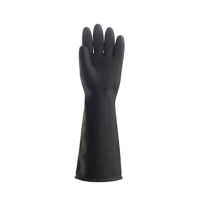 Rubber Gloves Manufacturer - Black Heavy Duty Acid Alkali Resistant Chemical for Industry Labor Protective