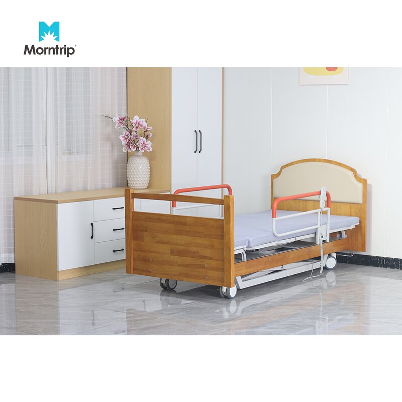 Patient Care Bed Manufacturer - Household Fowler's Bed Style Solid Wood Multi Function Back Lift Remote Control