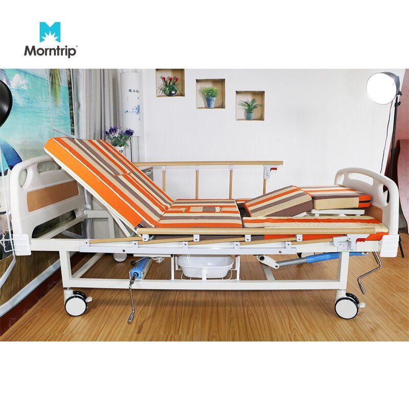 Medical Hospital Bed Manufacturer - 5 Function Manual with Toilet Hole