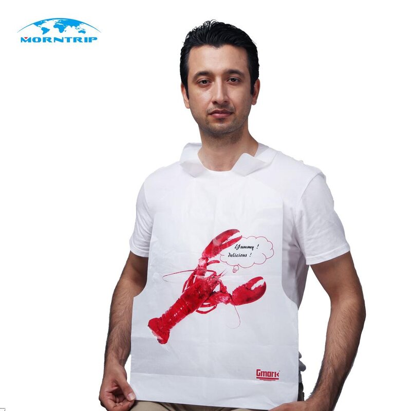 Disposable Plastic Lobster Bibs Manufacturer - with Ties for Seafood Crab Bake Feast
