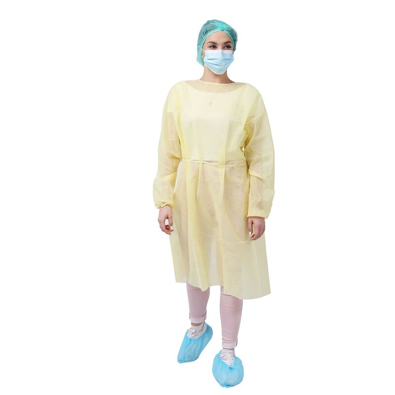 Disposable Isolation Gown Manufacturer - Industry Use Dustproof Laboratory Impervious Yellow