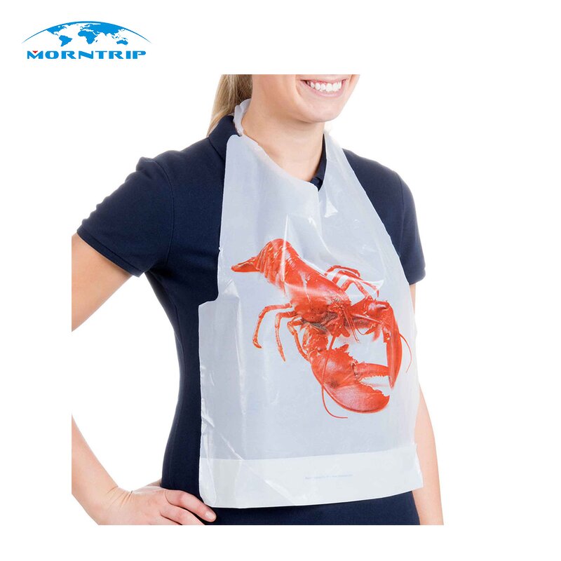 Disposable Plastic Lobster Bibs Manufacturer - with Ties for Seafood Crab Bake Feast