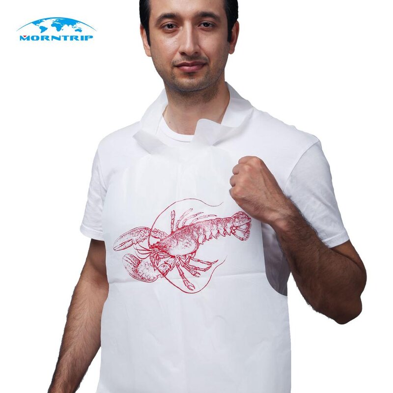 Disposable Plastic Lobster Bibs Manufacturer - with Ties for Seafood Crab Bake Feast