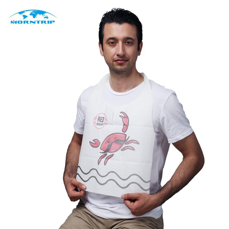 Disposable Adult Bib Manufacturer - Cheap Custom Printed White Nonwoven Apron