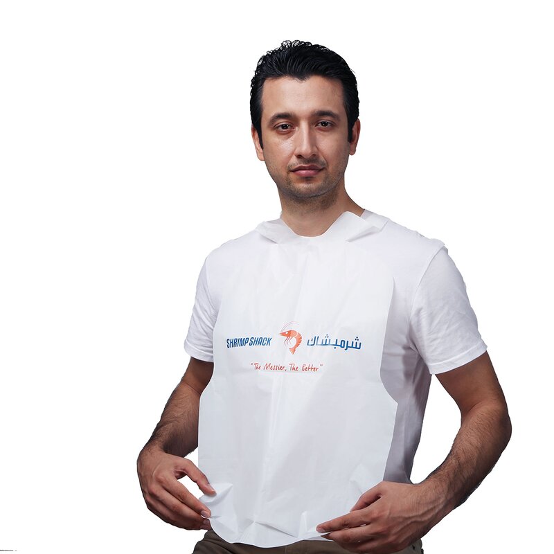 Disposable Plastic Bib Manufacturer - Sea Food Custom Printed Lobster Crab Dinning Apron for Restaurant