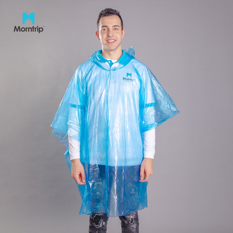 Disposable Rain Poncho Manufacturer - Morntrip Adult Practical Black 100% LDPE Bike