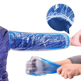 Disposable Arm Sleeves Manufacturer - Cheap Blue Eco-friendly Long Protective Anti-static Polyethylene Elastic